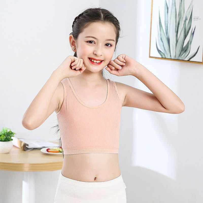 2 Colors White sayletre 8-14 Years Young Girls Cotton Blend Sports Training Bras Puberty Children Soft Breathable Underwear Teenage Kids Crop Vest Tops Clothing Lace Flower