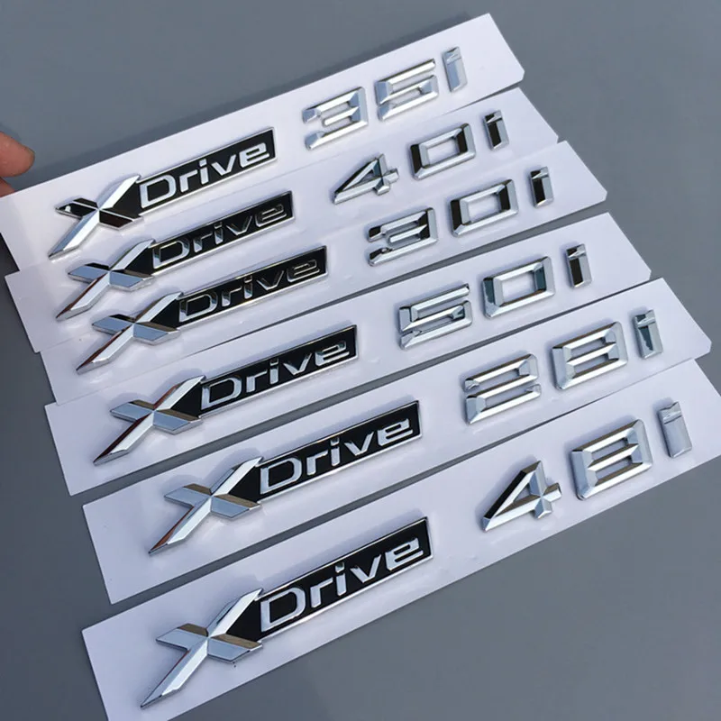 Хромированная наклейка XDrive 20i 25i 28i 30i 35i 40i 48i 50i ABS для BMW X1 X3 X4 X5 X6|Наклейки на