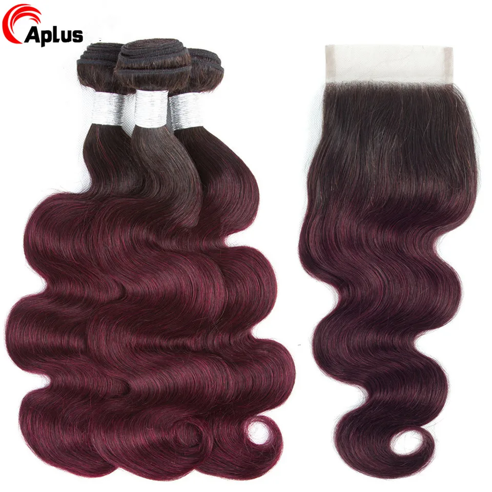 M-ches-br-siliennes-naturelles-Body-Wave-avec-Closure-ombr-1B-99j-Vin-rouge-tissage-deux