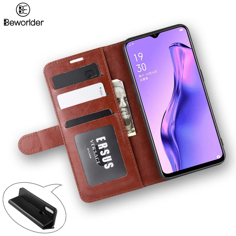 Flip Phone Bag For Oppo A8 Cases Covers Wallet Photo Frame Card Slots Stander Crazy Horse PU Leather Case |