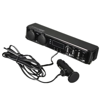 

Car Rear Seat Multifunctional USB Temperature Voltage RV Mobile Charger 3 USB + Time Display