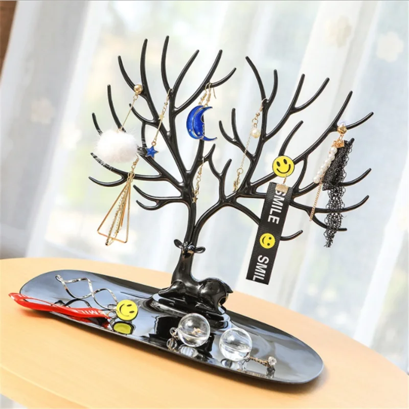  Ailodo Deer Earrings Necklace Ring Pendant Bracelet Jewelry Display Stand Tray Tree Storage jewelry