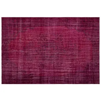 

Handmade Fuchsia Vintage Overdyed Turkish Area Rug 187x268 Cm-6'2''X8'10''
