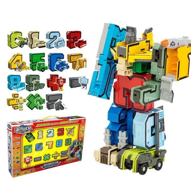 0-9 Digital Numbers Transportation Letter Tank Warrior Deformation Action Figures Transformation Robot Toys For Children Gift 2