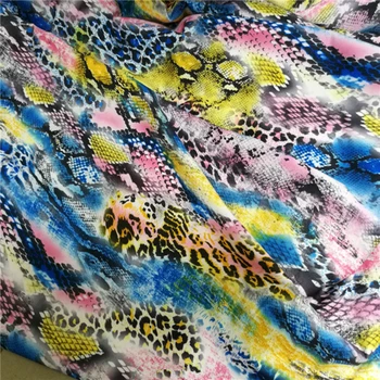 

Milk silk flower bottom Colourful leopard cloth fabric For Sewing Latin dance 2020 High quality DIY fabric Homedecor 1Meter