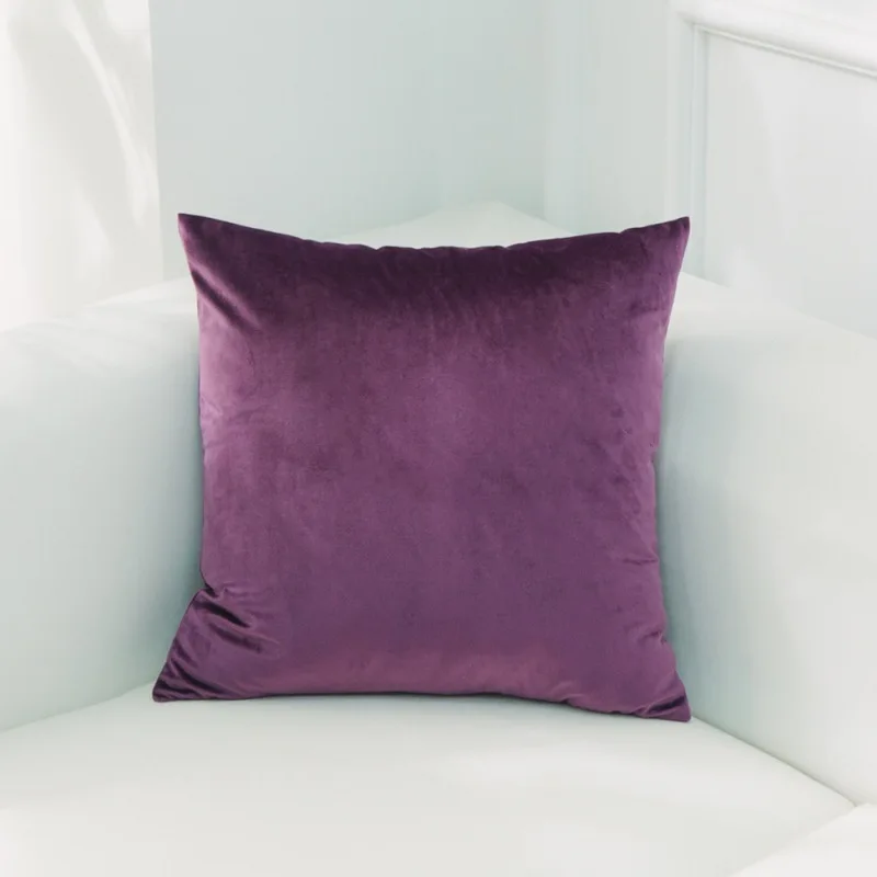 Luxury Fashion Velvet Cushion Cover Pillow Cover Pillowcase Green Yellow Pink Blue Purple Gray Home Decorative Sofa Throw Pillow - Цвет: 41