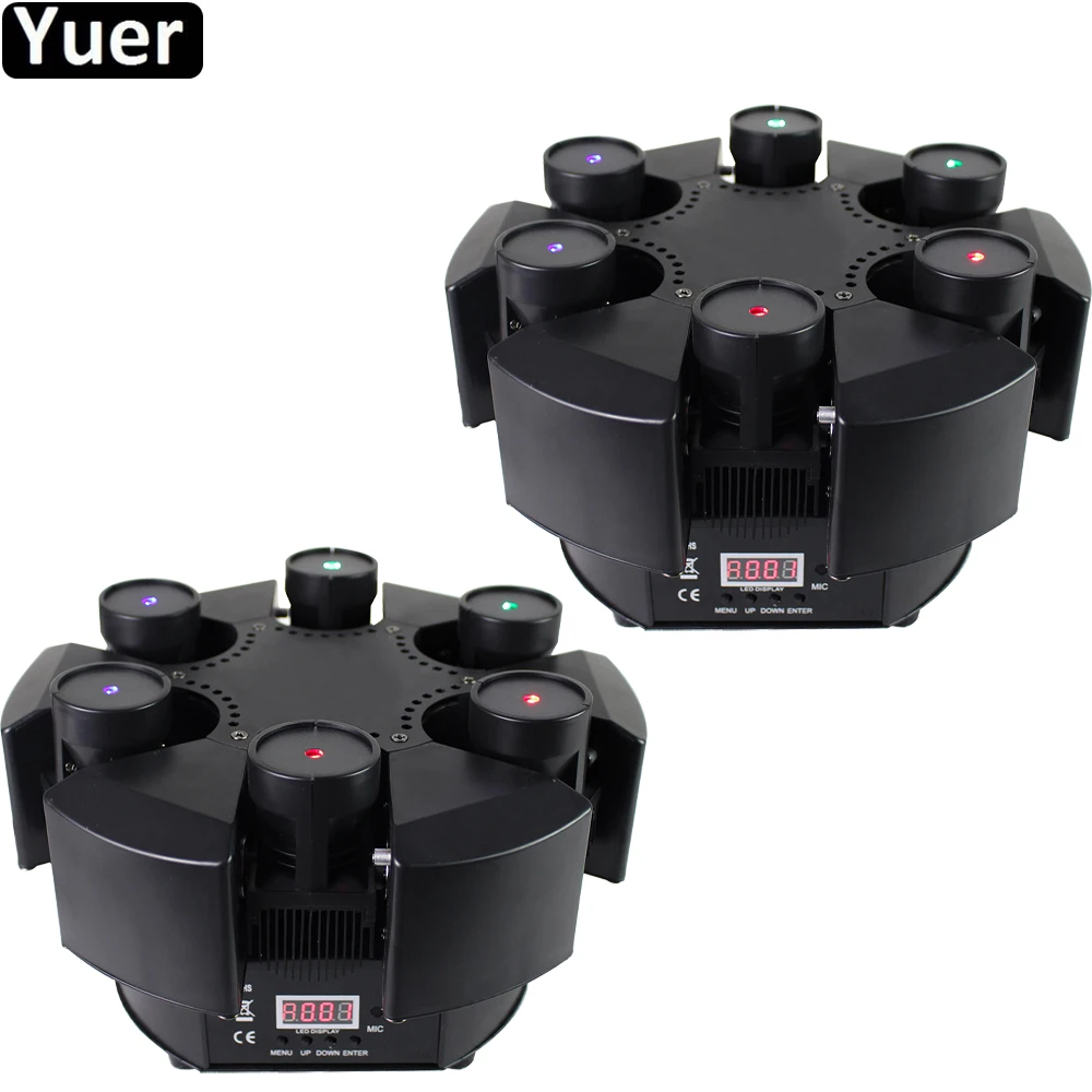 2 шт./лот 6 головок вращающийся луч Лазерный свет DMX512 RGB цветной лазерный DJ/бар