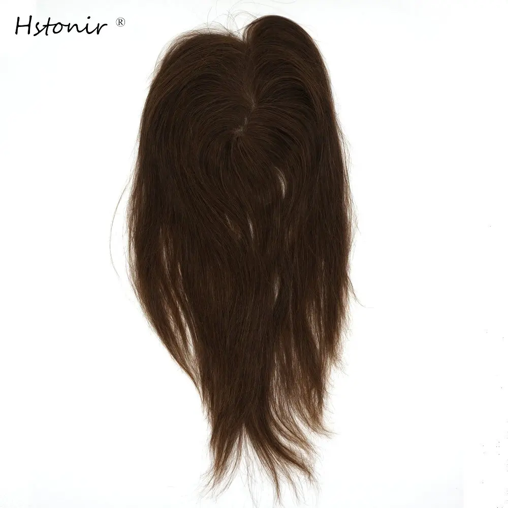 5# Hstonir парик Топпер парик волос для женщин моно кружева touper волос Toupet chevex Humain Pour Femmes европейские волосы remy TP14 - Парик Цвет: 5#