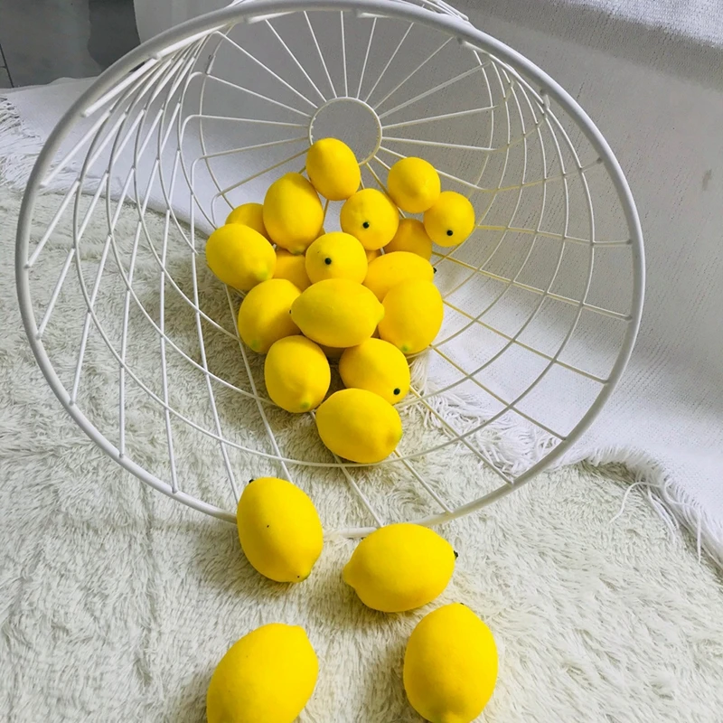 12Pcs/Set Artificial Fruits Plastic Simulation Fake Yellow Green Lemon For Wedding Home Garden Kitchen Festive Party Supplies artificial fruits and vegetables