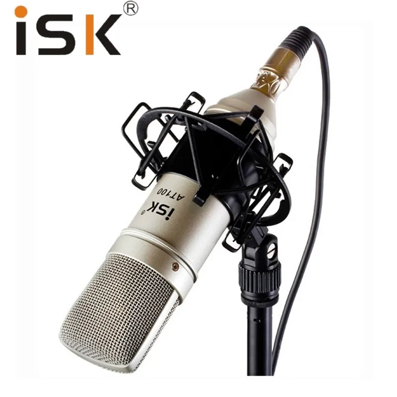 Оригинальный конденсаторный запись ISK AT100 кардиоидный микрофон для студийной
