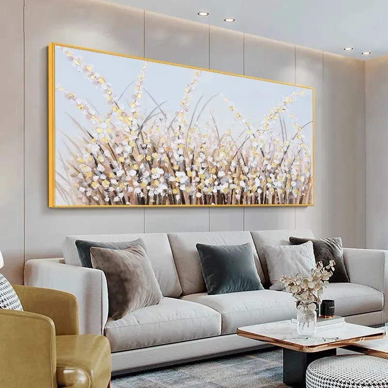 

Hand-painted Modern Hand Painted Oil Painting Abstract Flower Tree Knife Landscape Painting Canvas Living Room Bedroom Wall Art