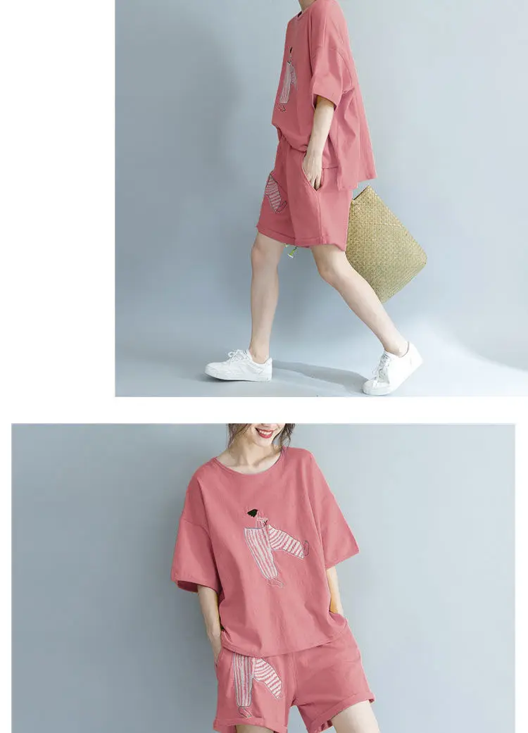 Summer 2 Two Piece Set Tracksuit Women Clothes Short-Sleeve Oversized T-Shirt Top and Shorts Suit Female Casual Loose Outfits blazer and pants set