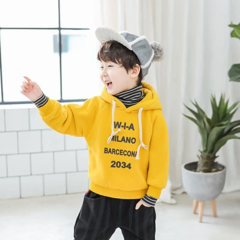 3 Colors Autumn Hoodie Baby Boy Girl 3Y-7Y Korea Style Letter Fake 2 Piece Casual Hoodie Child Sweatshirt Kids Coat Outfits Tops