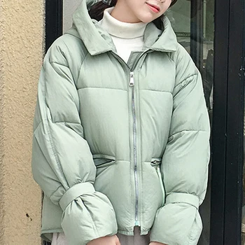 

Loose Thick Women Jacket Winter Coat New Bf Style Solid Color Warm Women Parkas Fashion Hooded Winter Women Clothes CDR2401