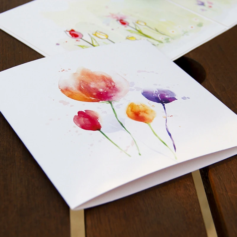  Tulip 3D Pop UP Card Flower Gift with envelope stickers Bridal shower laser cut invitation wedding  - 4.00027E+12