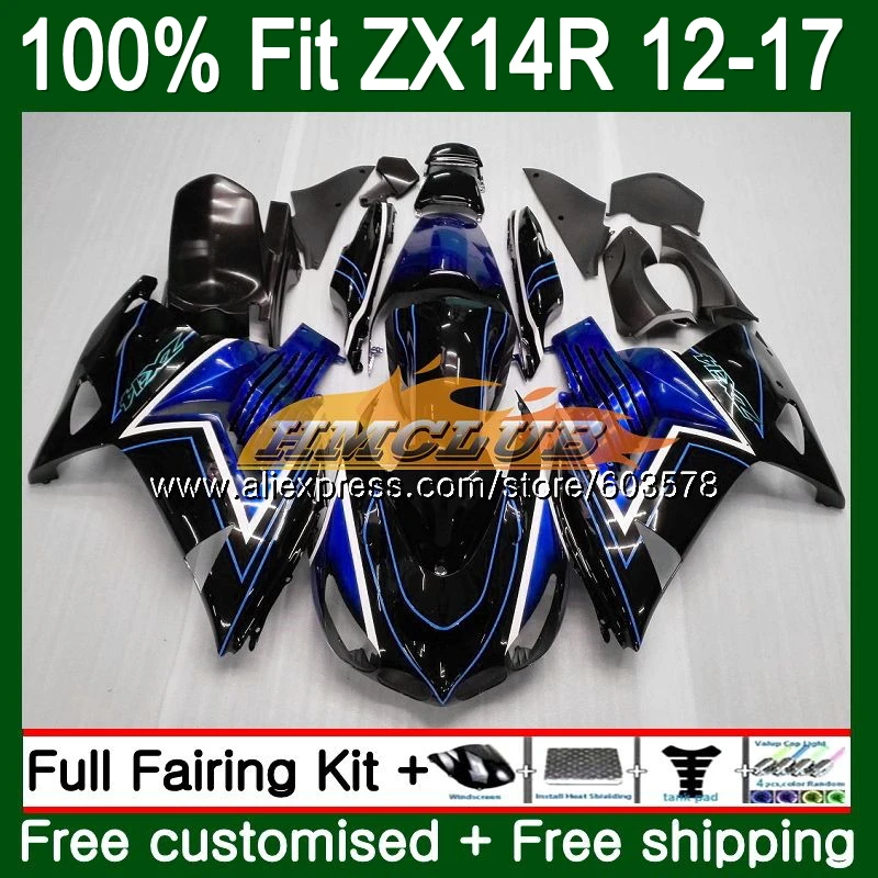 Инъекции для KAWASAKI ZX-14R ZX14R для детей возрастом 12, 13, 14, 15, 16, 17, цвет синий, черный; большие размеры 115CL. 27 ZZR1400 ZX 14R 2012 2013 обтекатель - Цвет: No. 1