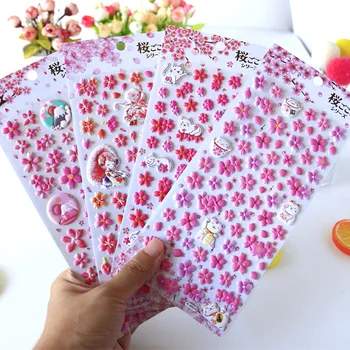 

Cat With Cherry Sakura Journal 3D Foam Cotton Decorative Stickers Scrapbooking Stick Label Diary Stationery Album Stickers