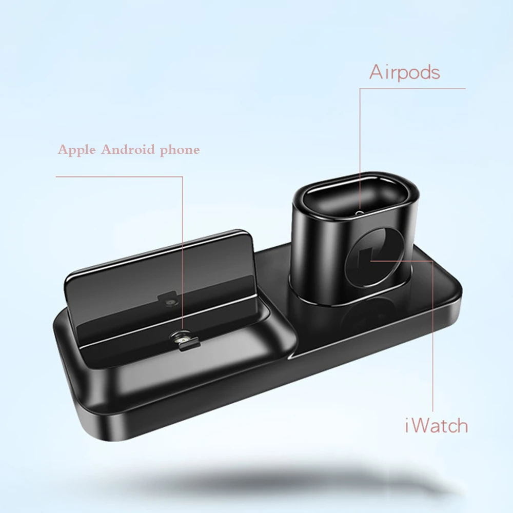 Три в одном магнитное зарядное устройство Подставка для зарядки IPhone Iwatch Airpods Высокое качество Беспроводное зарядное устройство Стенд Портативный