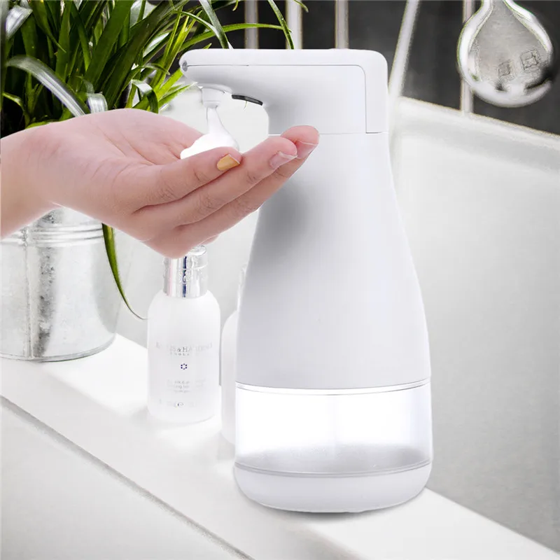 

300ML Touchless Foaming Soap Dispenser Infrared Hand Free Automatic Bathroom Dispenser Liquid Foam Soap Dispensers for Kitchen