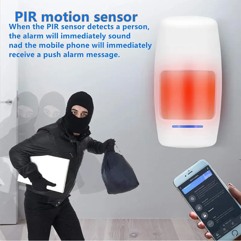1Set Smart Home WiFi Security Alarm Kit Gateway Hub Door Window Sensor PIR Detector Automation Home Security System for Alexa Go