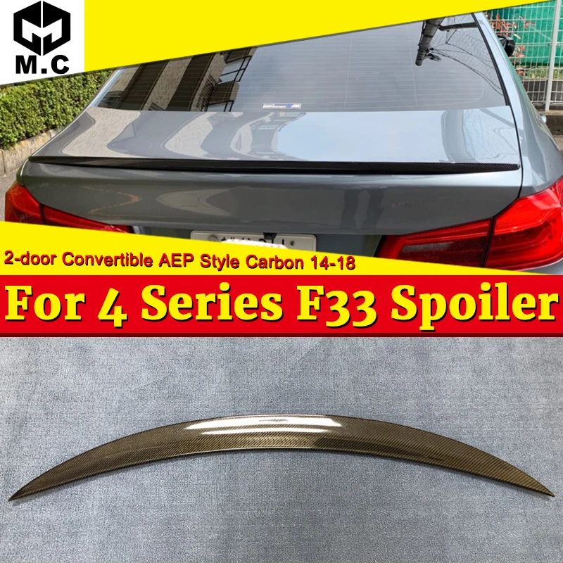 

F33 Spoiler Wing Carbon Fiber High Kick P Style For BMW 4-Series Coupe Convertible 420i 428i 430i 435i Wings Spoiler 2014-2018