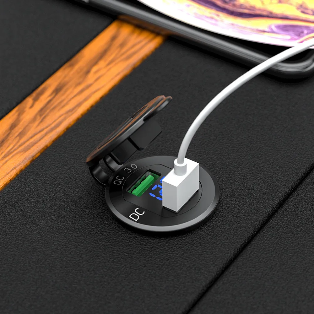 Двойной USB QC 3,0 быстрое гнездо автомобильного зарядного устройства розетка для лодки морской RV мобильный универсальный прикуриватель автомобильный заряд# N