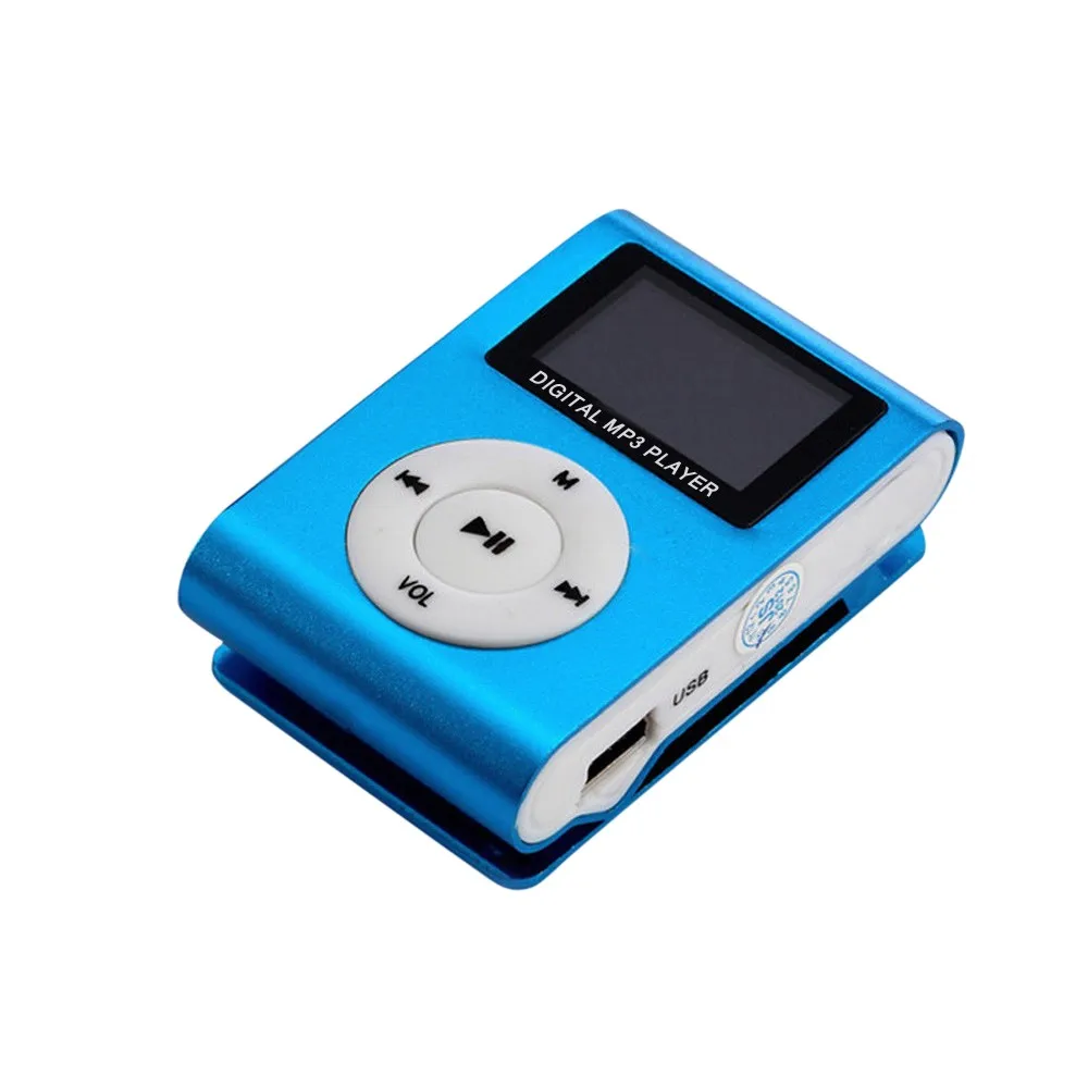 CARPRIE модный мини mp3 USB Клип MP3-плеер ЖК-экран Поддержка 32 ГБ Micro SD TF CardSlick стильный дизайн спортивный компактный - Цвет: BU