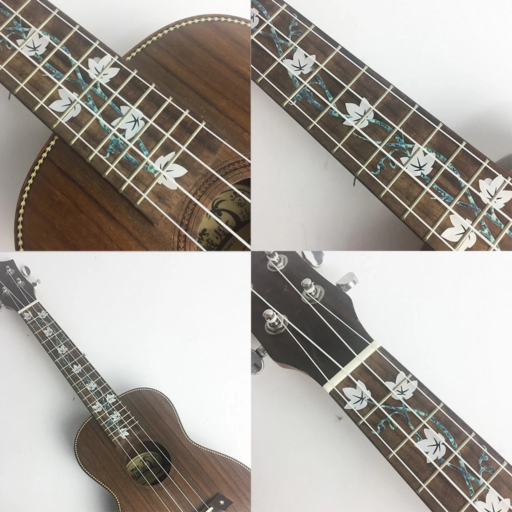 PVC Ukulele Fretboard Fingerboard Inlay Decals 4 String Hawaiian Guitar Decoration Flower Pattern Guitar Parts