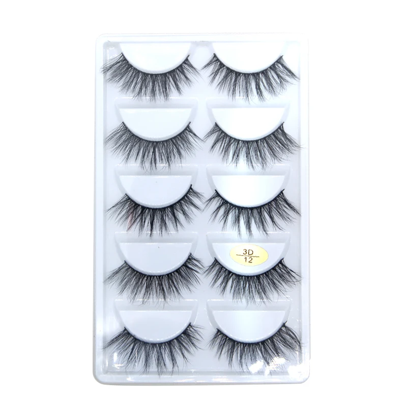 3D false eyelash professionals soft eyelash extension 5 pairs 3D 5P12