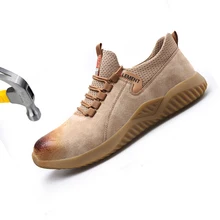 Steel Toe Shoes Safety shoes Industrial Construction Work Safety Construction Working Shoes Safety Pigskin shoes Lightweight