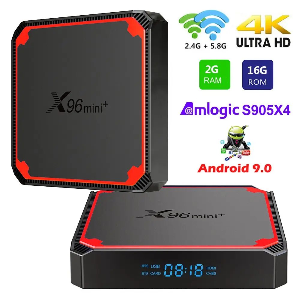 Медиаплеер X96 mini Plus Android 90 2 Гб 16 3D 4K Amlogic S905X4 ТВ-приставка четырехъядерная Смарт |