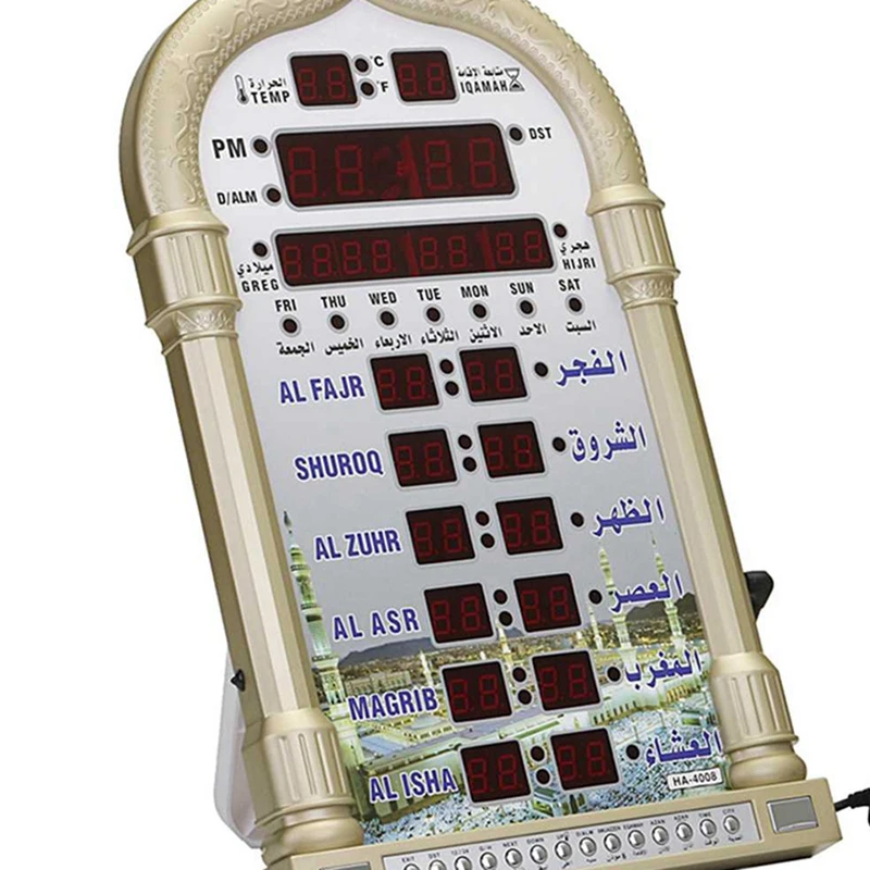 12V Mosque Azan календарь мусульманский для молитв настенные часы Будильник Рамадан домашний декор+ пульт дистанционного управления EU Plug