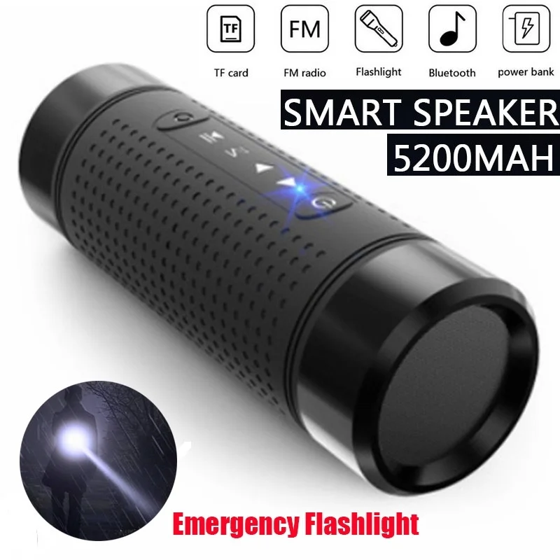 Внешние bluetooth-колонки 5200 мАч большой емкости батареи водонепроницаемый динамик езда на велосипеде кемпинг фонарик Поддержка TF FM AUX