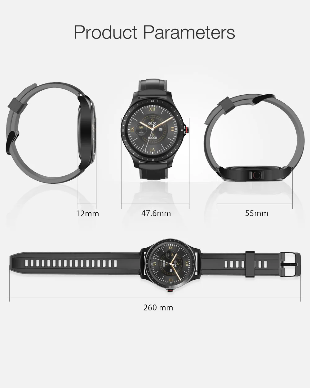 [Bluetooth 5.0] BlitzWolf BW-HL2 Smart Watch 1.3 'Полный Круглый Сенсорный Экран Монитор Сердечного ритма Артериального Давления O2 IP68 Водонепроницаемый Мужчины Женщины Мода Бизнес Smartwatch Фитнес-Трекер Браслет Гр