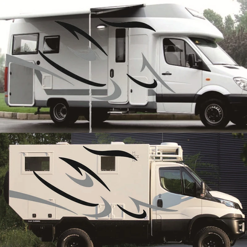2 x Stripes Graphics Vinyl Graphics Decals Car Stickers for Motorhome Caravan Travel Trailer Camper Van