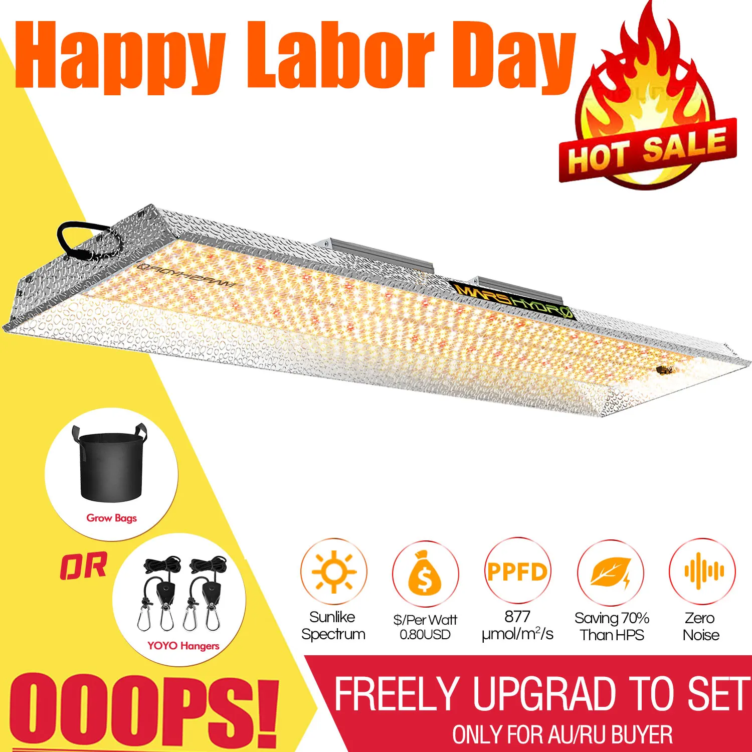 Mars Hydro TSL 2000W Full Spectrum Led Grow Light Veg Flower Plant +Indoor Grow Tent Kit Comb Multi-size
