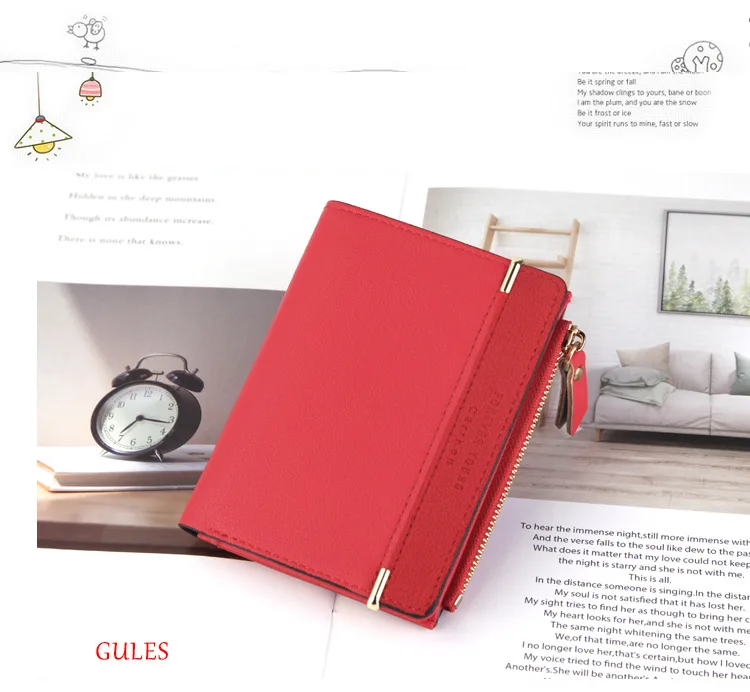 New Women Wallet Small Cute Wallet Women Short Leather Women Wallets Zipper Purses Female Purse Clutch Coin Purse Lady Bags