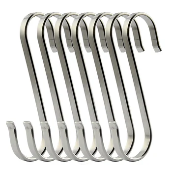 

Hanging Rack Hook Hanger Clothes Towel Holder For Kitchen/Bathroom Stainless Steel S-shape Multi-use Durable Practical