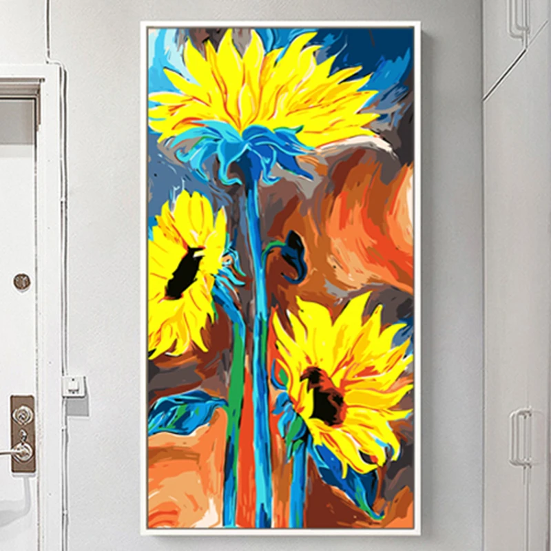 100% Hand Painted Abstract Flower Art Oil Painting On Canvas Wall Frameless Picture Decoration For Live Room Home Decor Gift | Дом и сад