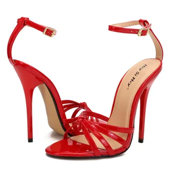 

Women's High-heeled Wedding Shoes Ladies Sandals 13 cm Fine Heel Cross Straps Sexy Elegant Large Size Women's Shoes Catwalk Shoe