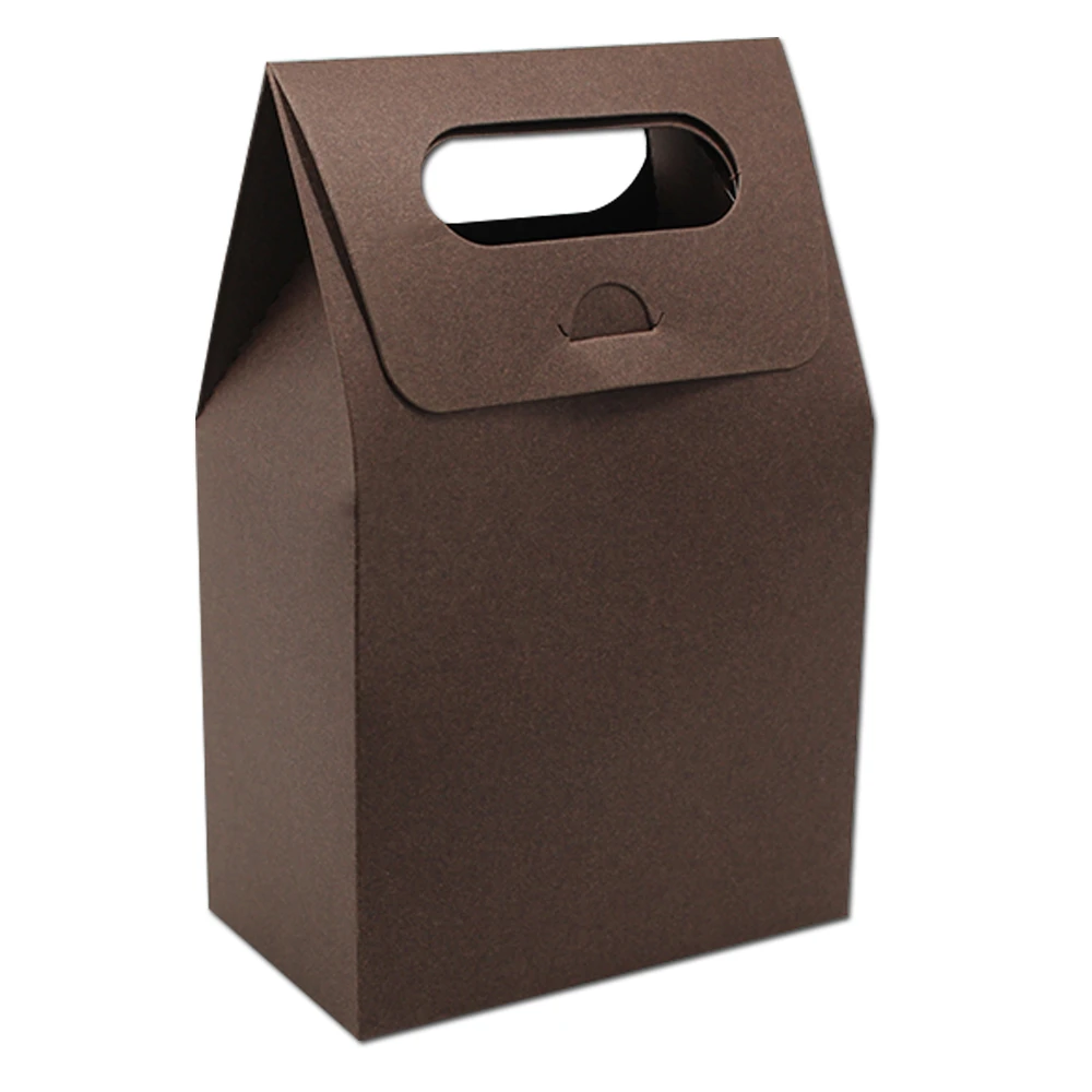 

DHL 180pcs/lot Blank Kraft Paper Cardboard Gift Box Packaging with Handle Chocolate Sweets Package Wedding Multi Color Wholesale