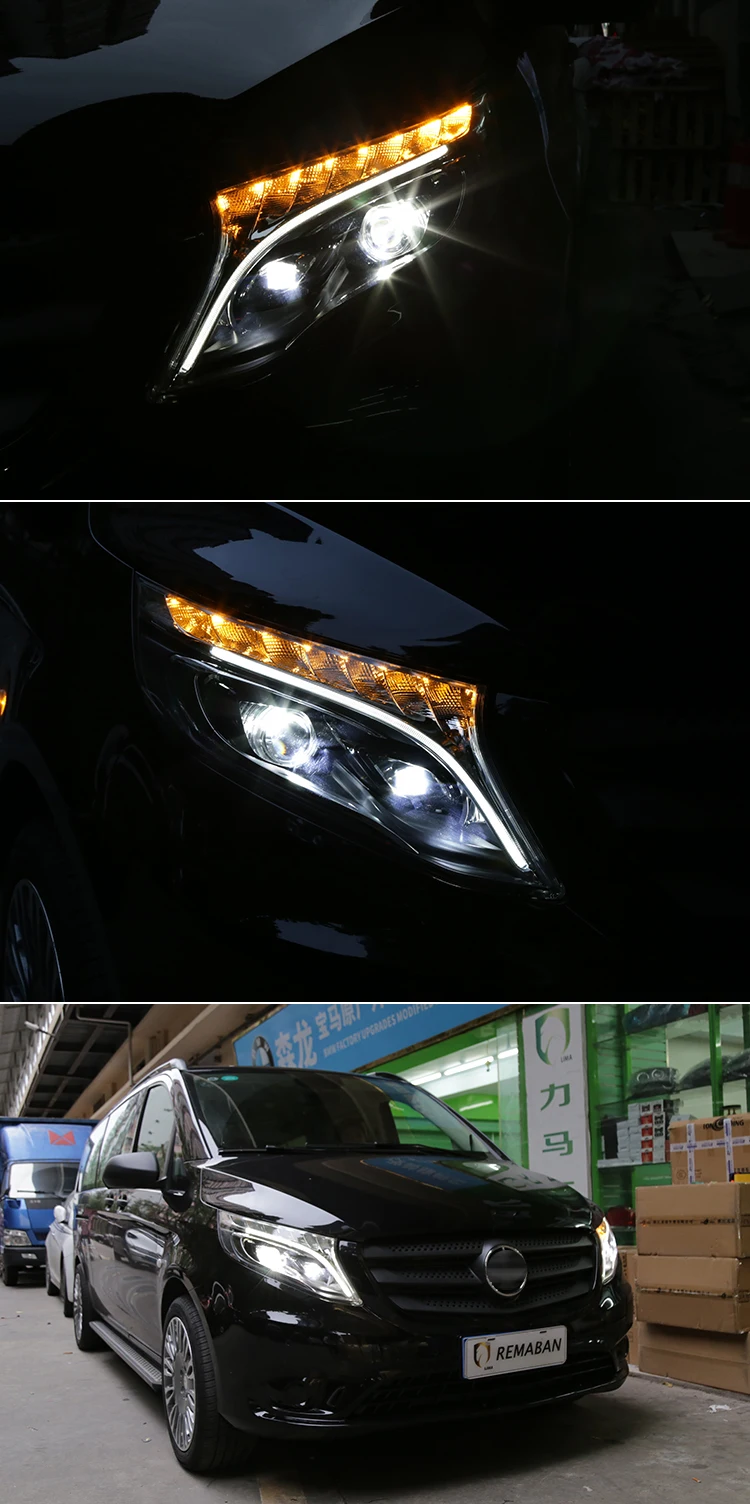 Автомобильный Стильный чехол для головного фонаря для Benz vito светодиодный фары светодиодный фонарь H7 D2H HID Angel Eye Bi Xenon луч