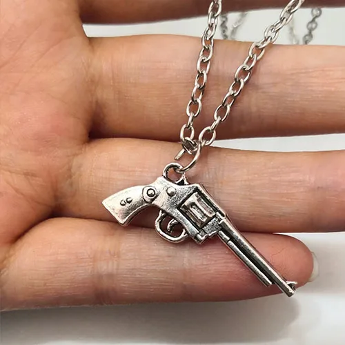7 Новинка, счетчик страйк, AK47, мужское ожерелье с подвеской в виде пистолета, Ретро стиль, золото, готический стиль, УЗИ-винтовка, ожерелье, мужские ювелирные ожерелья, подарок - Окраска металла: 7