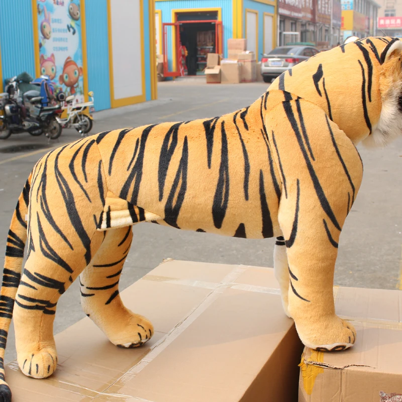 high simulation large animal plush toy standing tiger lion leopard birthday gift teaching photography props home showroom decoration  (13)