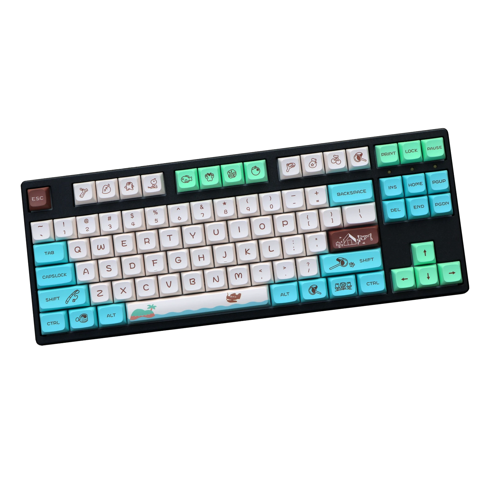 Pbt Dye Subbed Key Cap Teclado Mecânico qx Xda Profile Keycaps Animal Crossing Gmk Set - Imagem 4