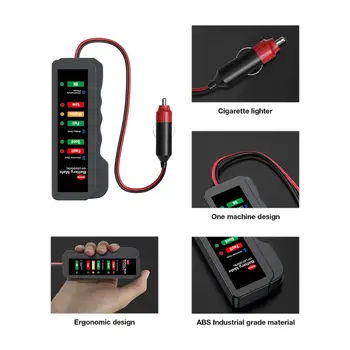 

Battery Mate 12V Car Battery Tester BM310 BM320 Alternator State Digital Tester 6 LED Lights Display Diagnostic Tool