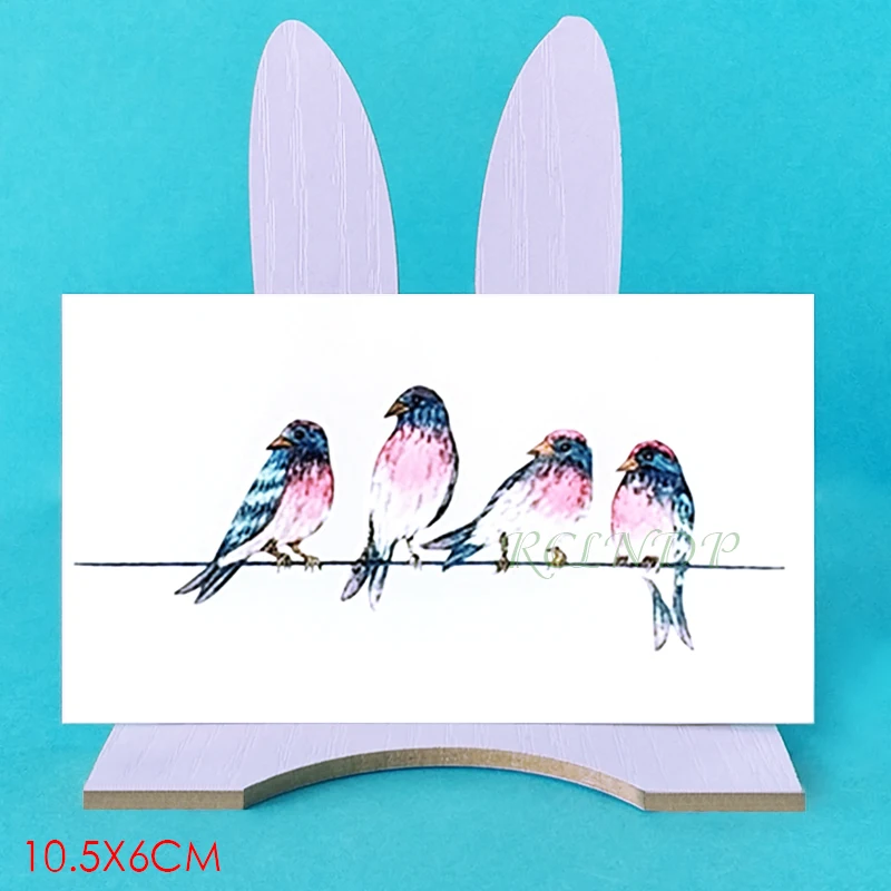 Водонепроницаемая Временная тату наклейка с милой птицей маленький размер