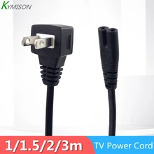 Шнур электропитания ТВ PSE Jet сертифицирован, вниз угол NEMA 1-15P к IEC320 C7 2 зубец удлинитель для Le tv TCL, 1 м/1,5 м/2 м/3 м