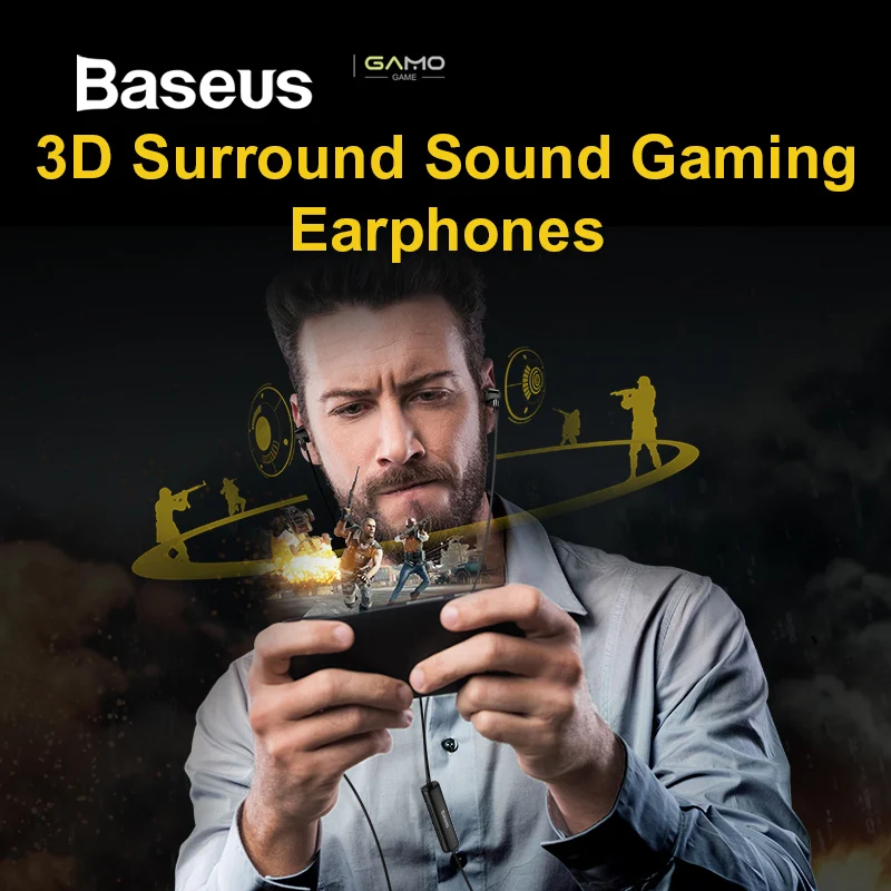 Baseus H08 настоящие 3D стерео игровые проводные наушники 3,5 мм разъем двойной драйвер с микрофоном для PS4 игровой наушник телефон музыка auriculares