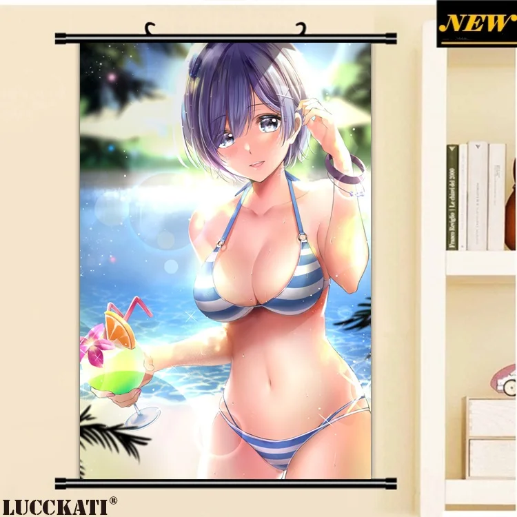 40X60 см Re Zero Re: Zero Kara Hajimeru Isekai Seikatsu Rezero Rem Сексуальная лоли, нарисованная аниме прокрутка, холст, постер